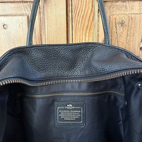 Coach‎ Tatum Studded Tall Tote in Pebbled Leather Black Oversized Metal Chain - Picture 11 of 16